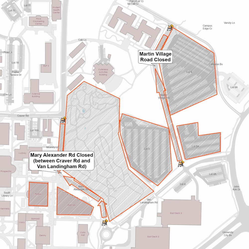 Image of the road and building closures and impacts.